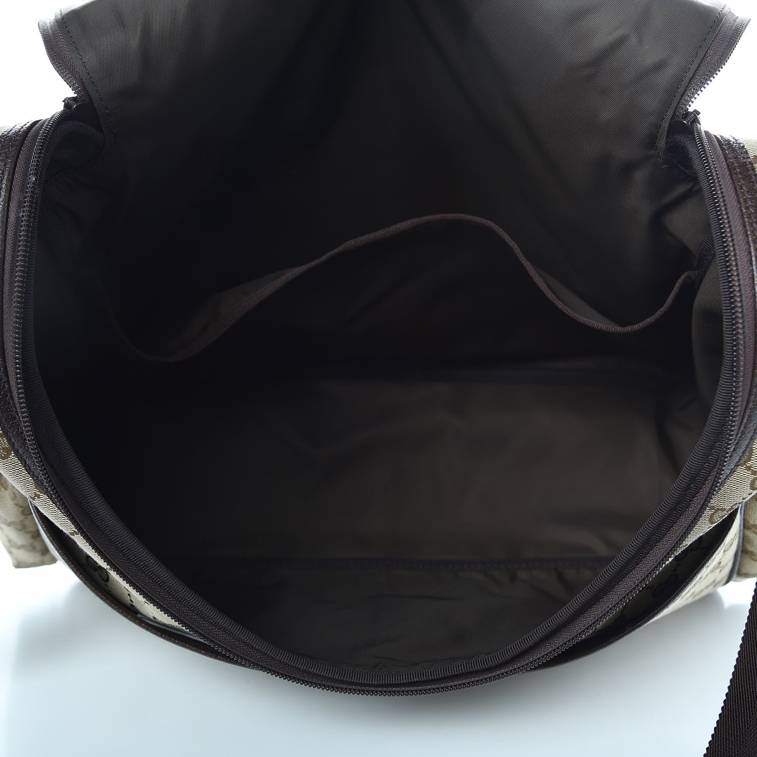 Gucci Monogram Natural Pigskin Large Diaper Bag Beige Ebony Cocoa Dark Chocolate 6 of 18