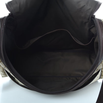 Gucci Monogram Natural Pigskin Large Diaper Bag Beige Ebony Cocoa Dark Chocolate 6 of 18
