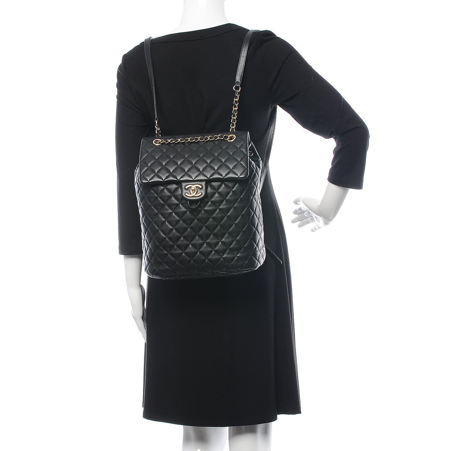 Chanel Lambskin Quilted Large Urban Spirit Backpack Black 2 of 7
