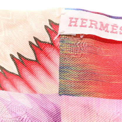 Hermes Silk All Over Marble Silk Twilly Rose Multicolor Ocre 5 of 8