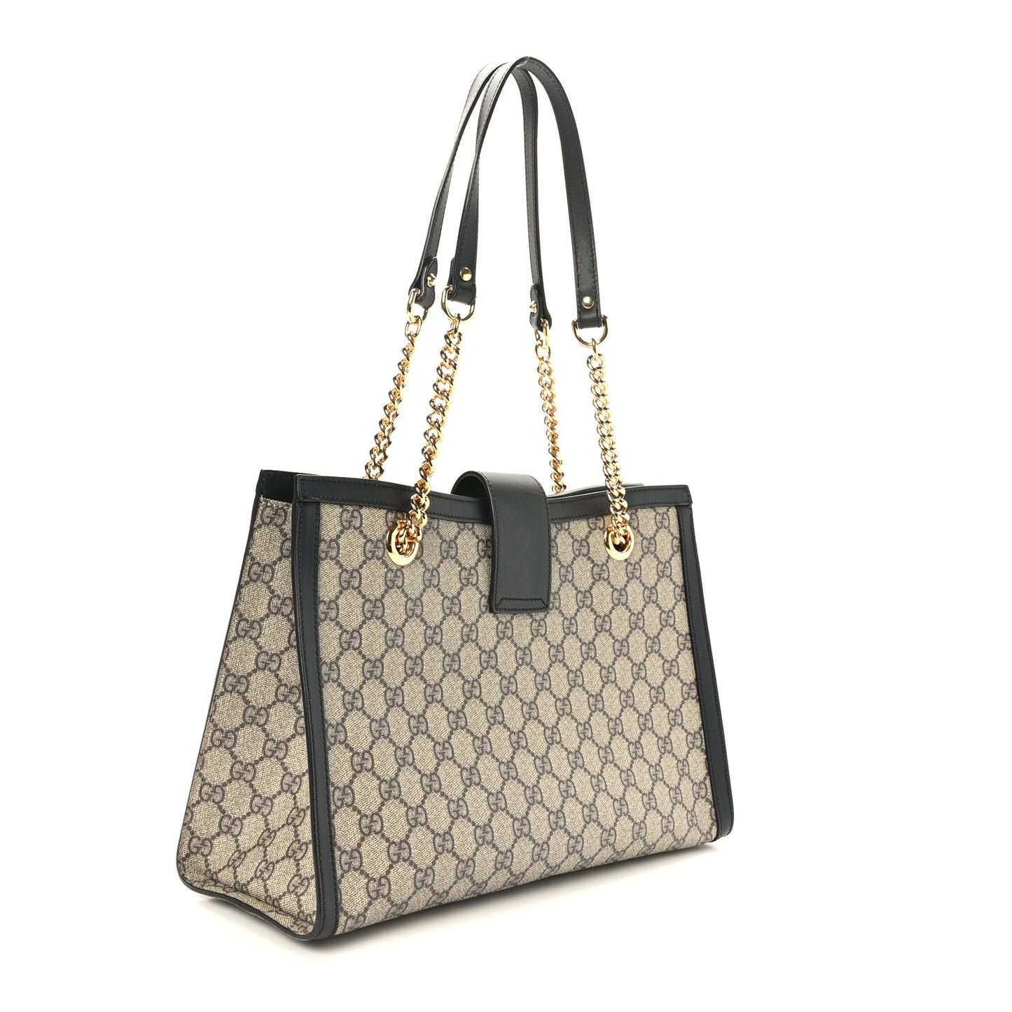 GG Supreme Monogram Medium Padlock Tote Black