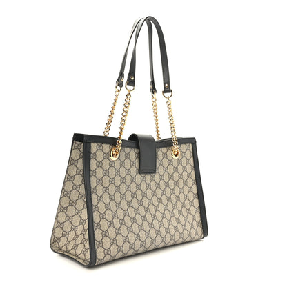 Gucci GG Supreme Monogram Medium Padlock Tote Black 3 of 9