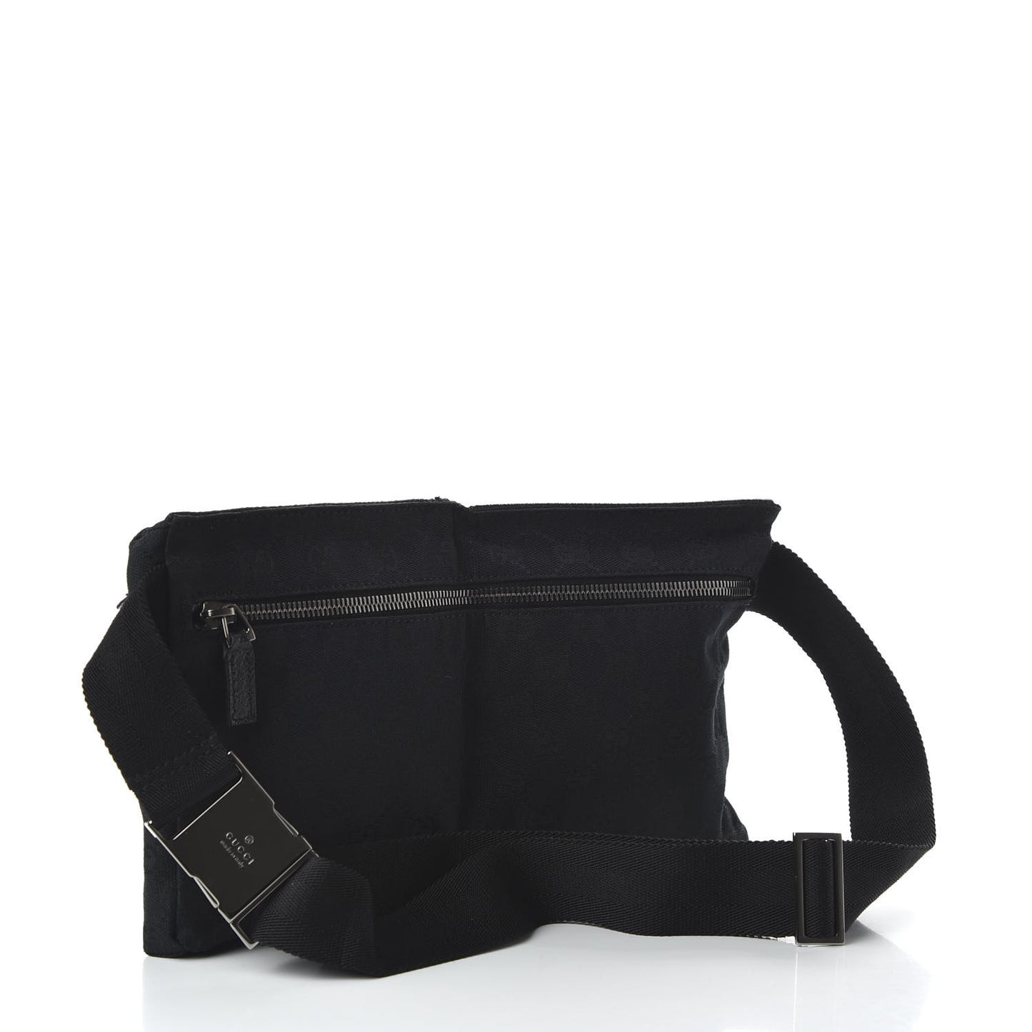 GG Monogram Double Pocket Belt Bag Black