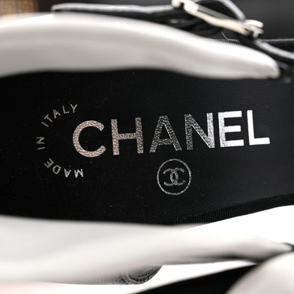 Chanel Lambskin Grosgrain Cap Toe Camellia Mary Jane Platform Pumps 39 Black 6 of 10