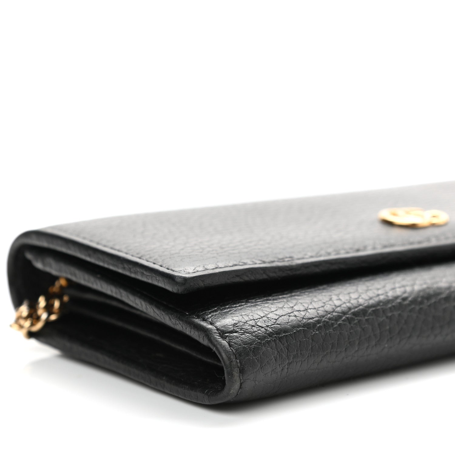 Gucci Calfskin Petite GG Marmont Wallet Chain Bag Black 8 of 10