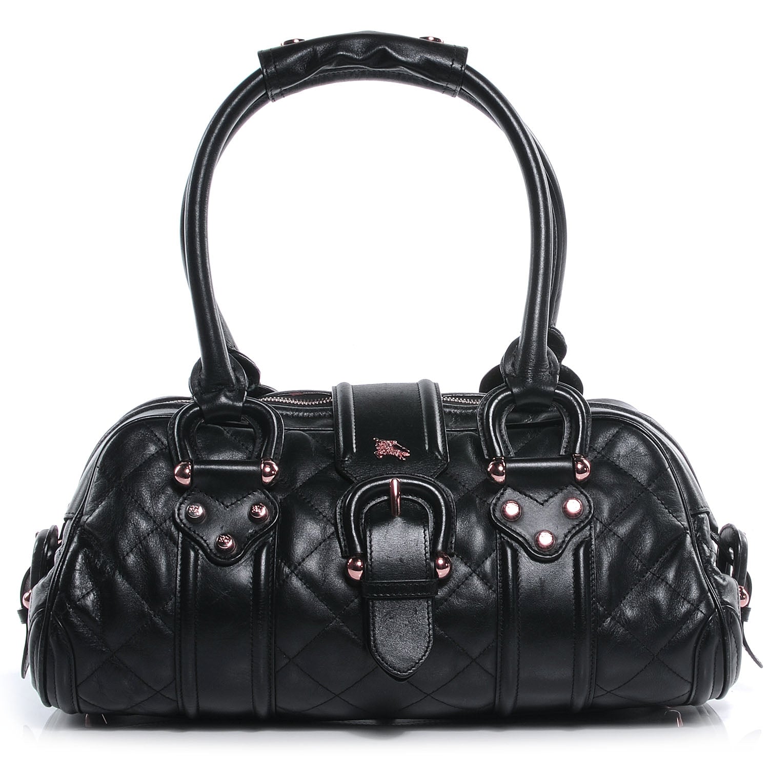 Burberry Calfskin Quilted Manor Satchel Black 1 of 8