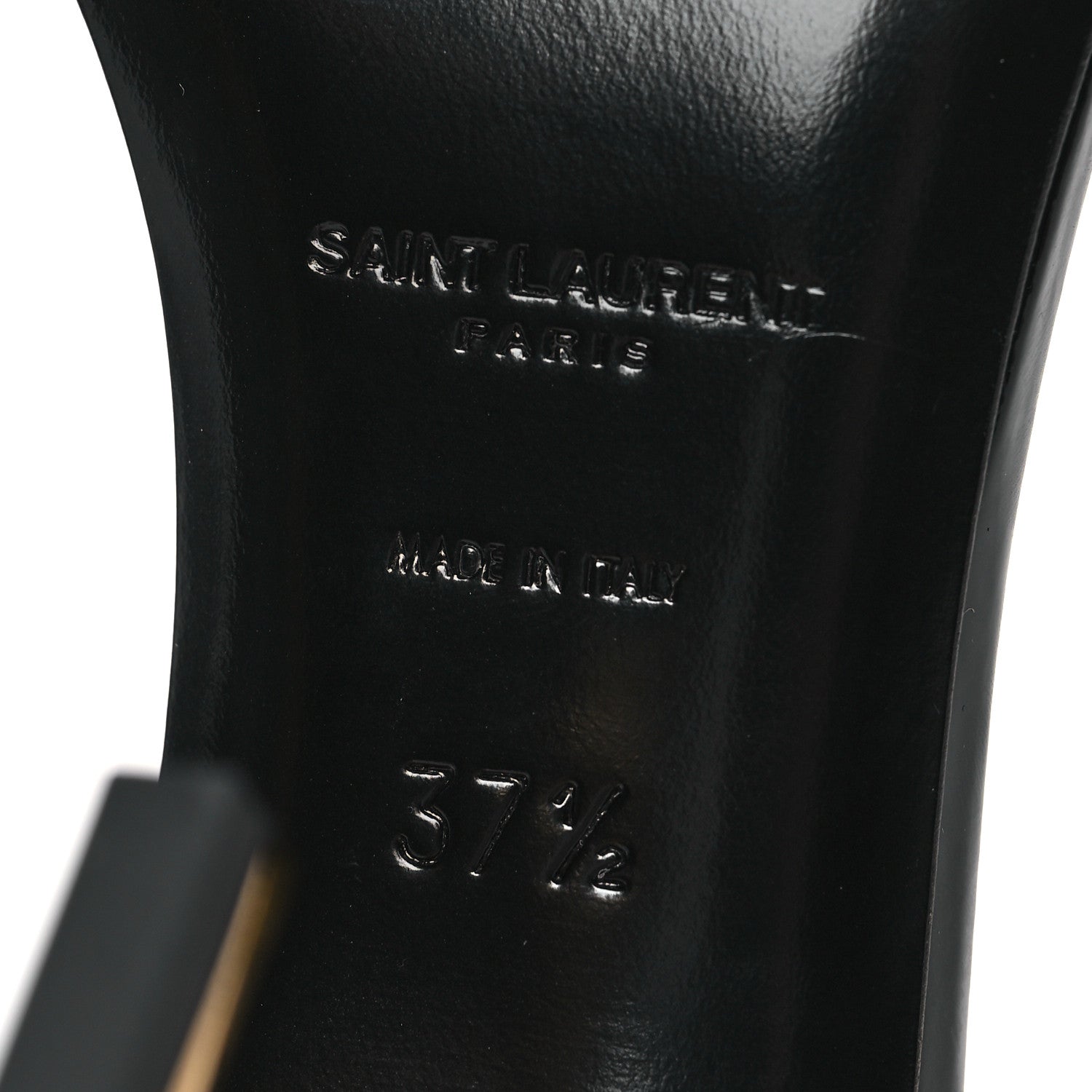 Saint Laurent Patent Calfskin Opyum 85 Sandals 37.5 Black Gold 7 of 9