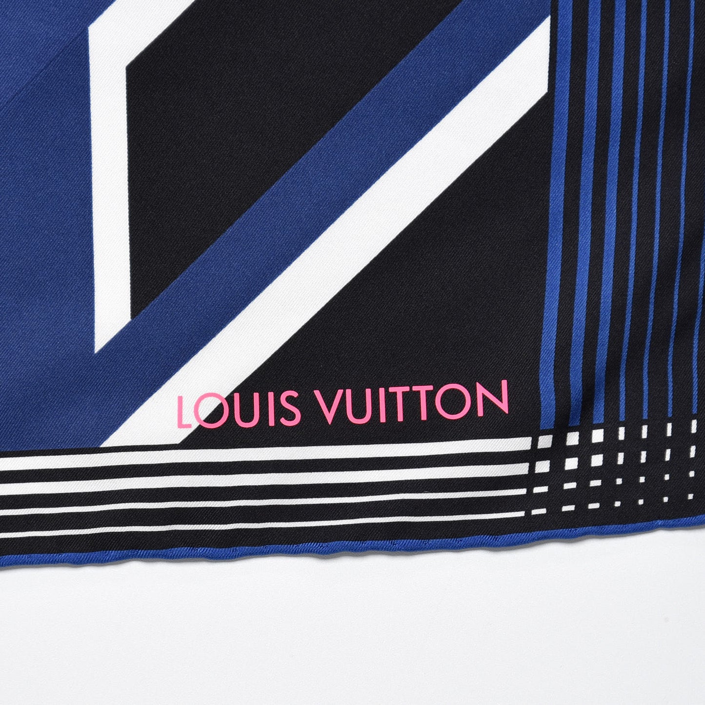 Silk Square Scarf Black Blue