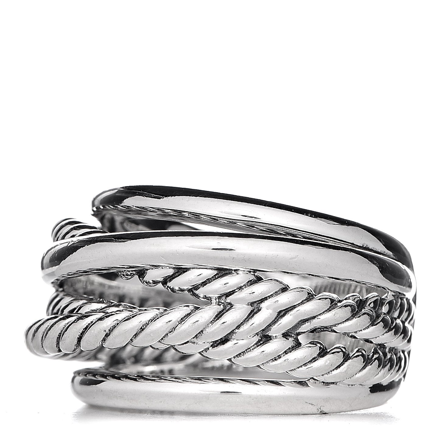 Sterling Silver 15mm Narrow Crossover Cable Ring 54 7