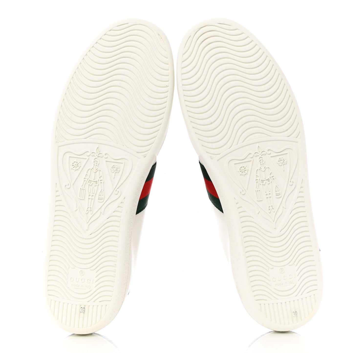 Calfskin Web Floral Embroidered Womens Ace Sneakers 39 White