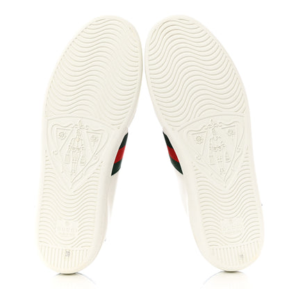 Gucci Calfskin Web Floral Embroidered Womens Ace Sneakers 39 White 4 of 9