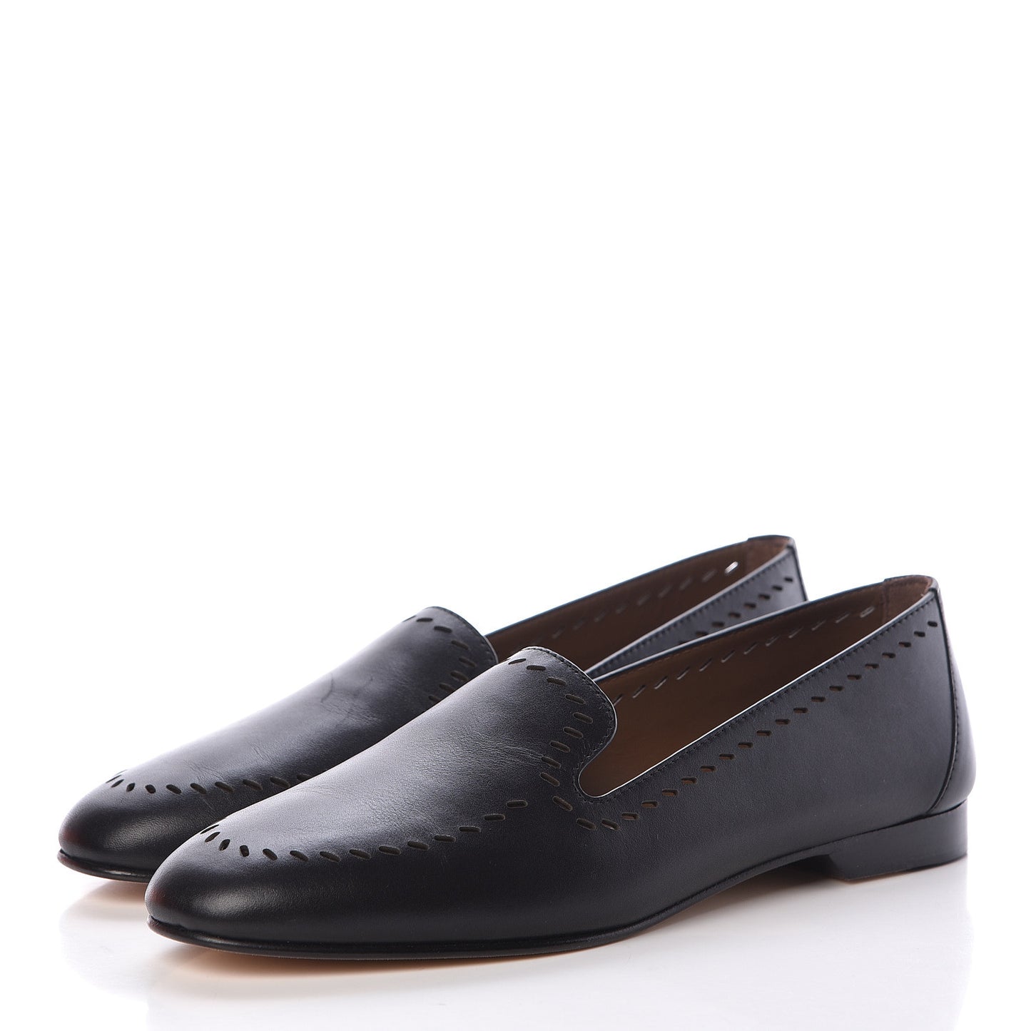 Calfskin Ovale Moccasin Loafers 37 Black