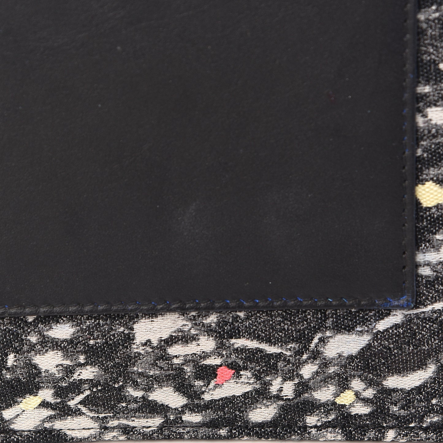 Canvas Carpet Print Lambskin Small Lunch Bag Clutch Charcoal Electric Blue