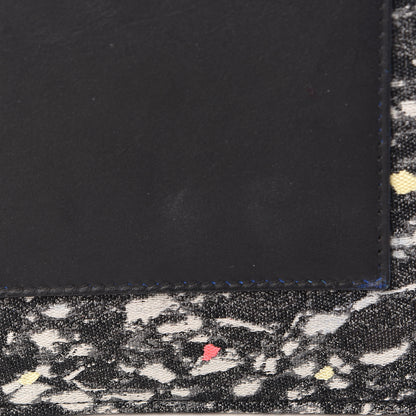 Proenza Schouler Canvas Carpet Print Lambskin Small Lunch Bag Clutch Charcoal Electric Blue 11 of 12