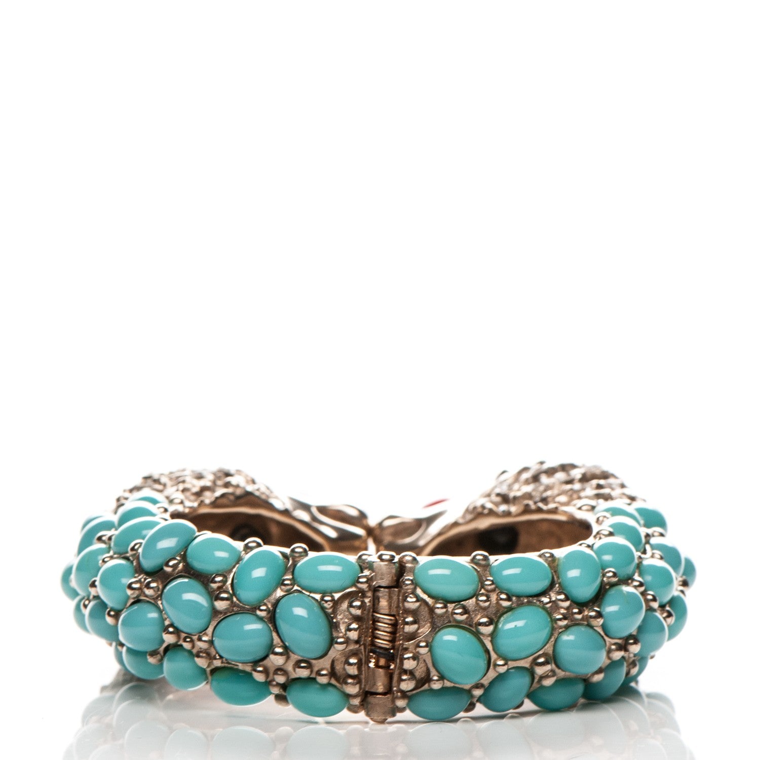 Chanel Crystal Lion Head Bracelet Gold 3 of 6