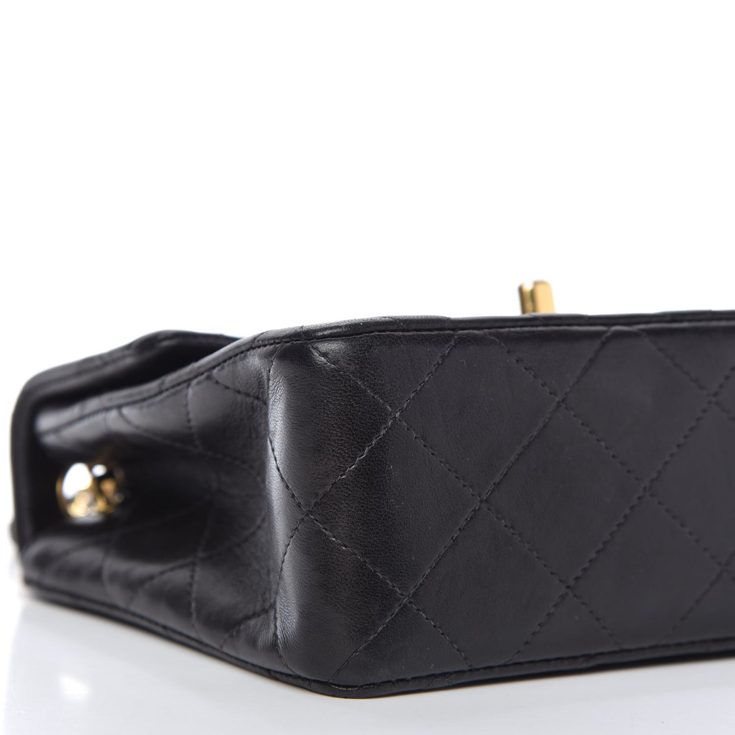 Lambskin Quilted Mini Square Flap Black