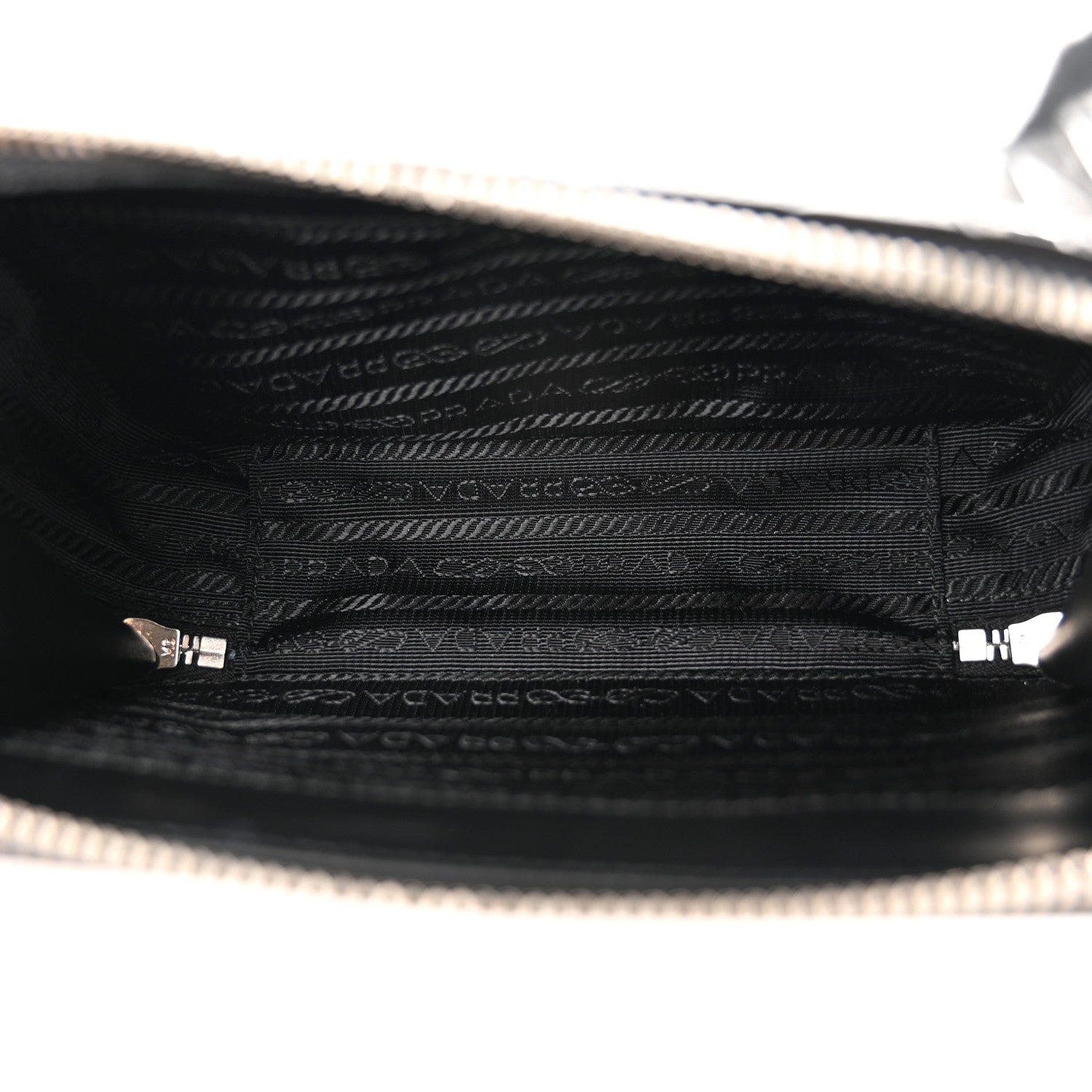 Prada Spazzolato Embossed Small Brique Crossbody Bag Argento 5 of 10