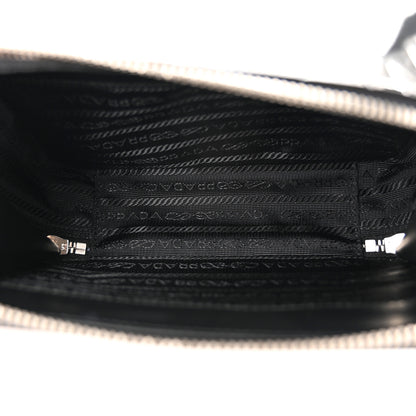 Prada Spazzolato Embossed Small Brique Crossbody Bag Argento 5 of 10