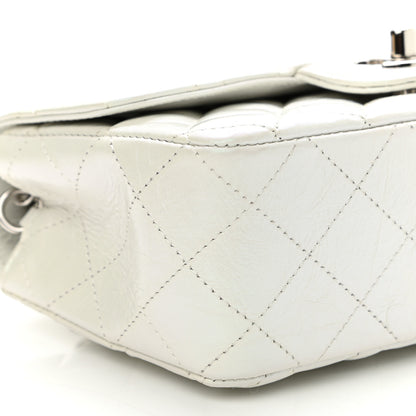 Chanel Iridescent Crumpled Calfskin Quilted Mini Rectangular Flap White 8 of 11