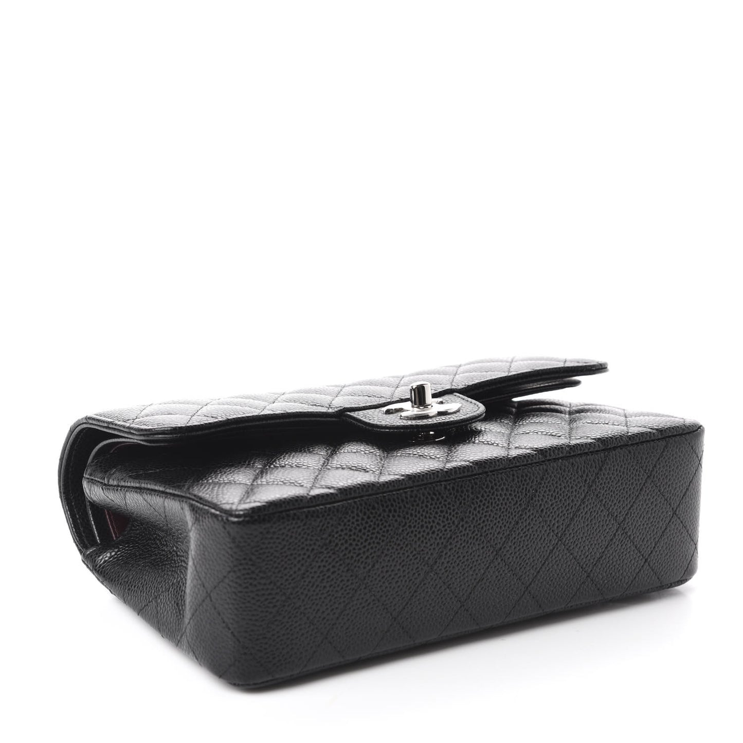 Caviar Quilted Small Double Flap Black