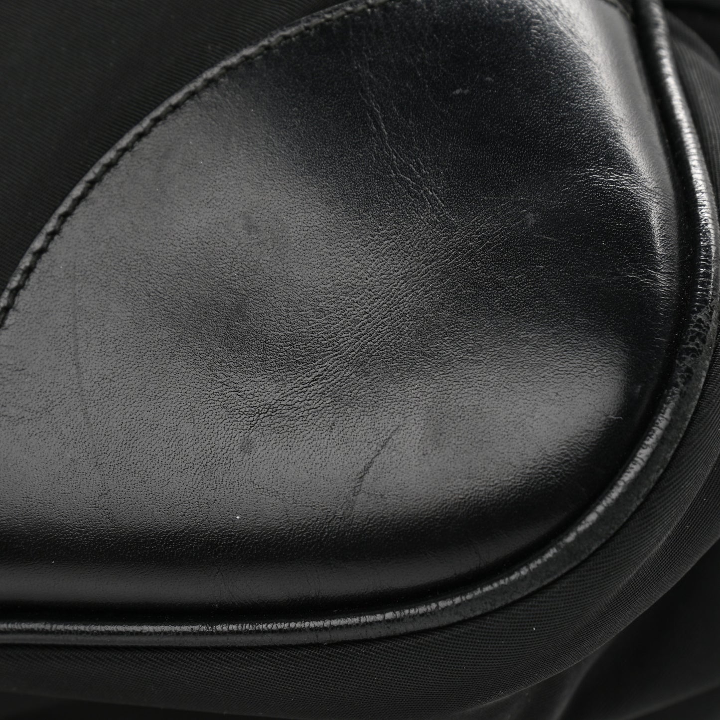 Tessuto Nylon Soft Calf Shoulder Bag Black