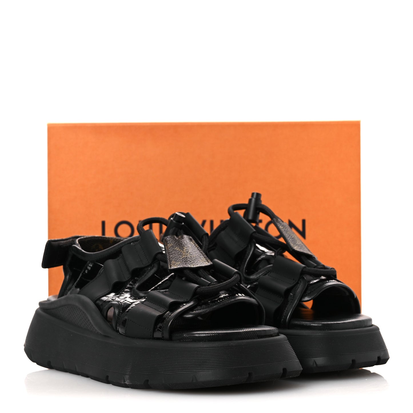 Lambskin Sunset Comfort Platform Sandals 38 Black