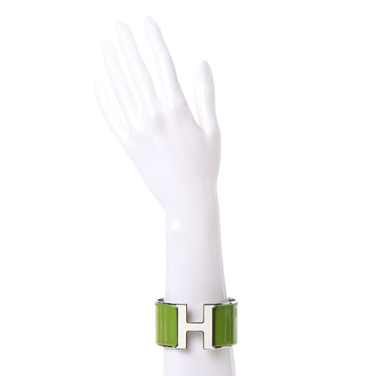 Hermes Enamel Extra Wide Clic Clac H Bracelet GM Vert Anis White 2 of 5