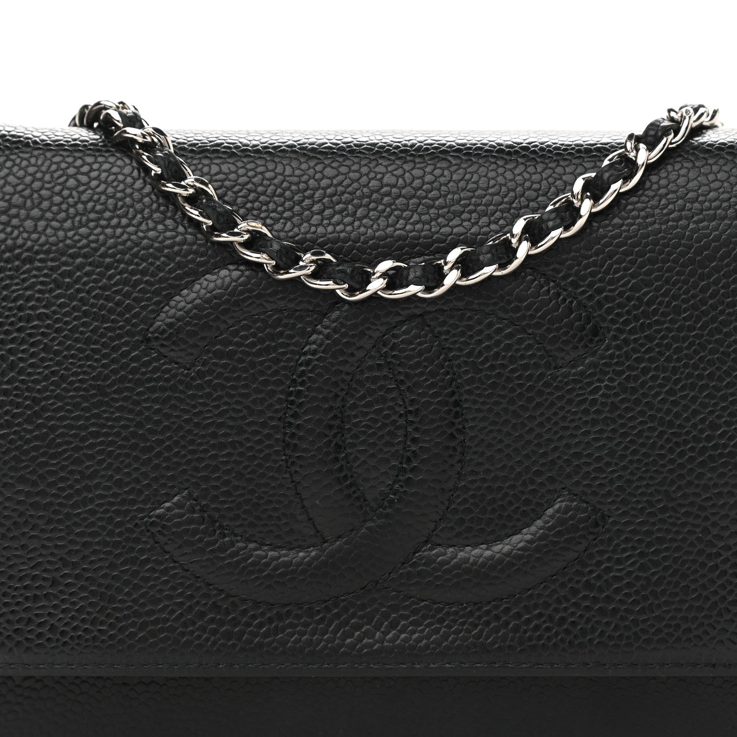 Chanel Caviar Timeless CC Wallet On Chain WOC Black 9 of 14