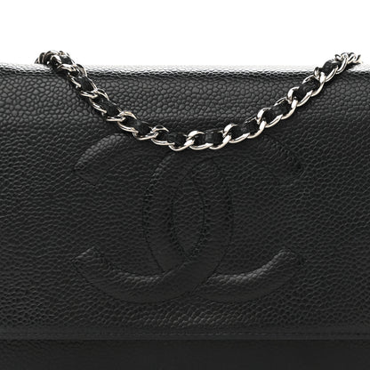 Chanel Caviar Timeless CC Wallet On Chain WOC Black 9 of 14