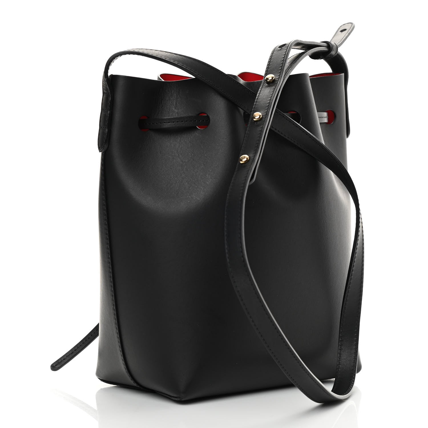 Mansur Gavriel Vegetable Tanned Calfskin Mini Bucket Bag Black Flamma 3 of 12