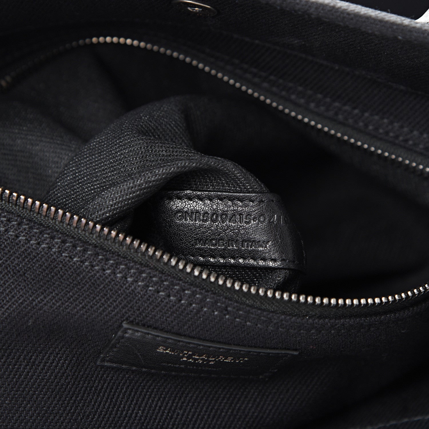 Saint Laurent Linen Calfskin Rive Gauche Tote Black 6 of 11