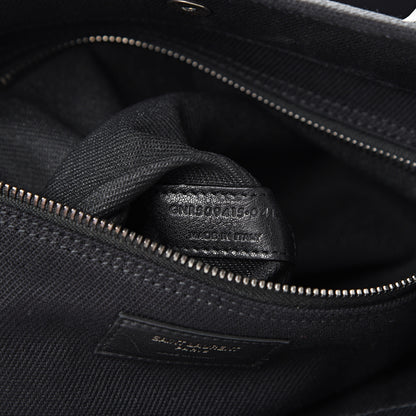 Saint Laurent Linen Calfskin Rive Gauche Tote Black 6 of 11