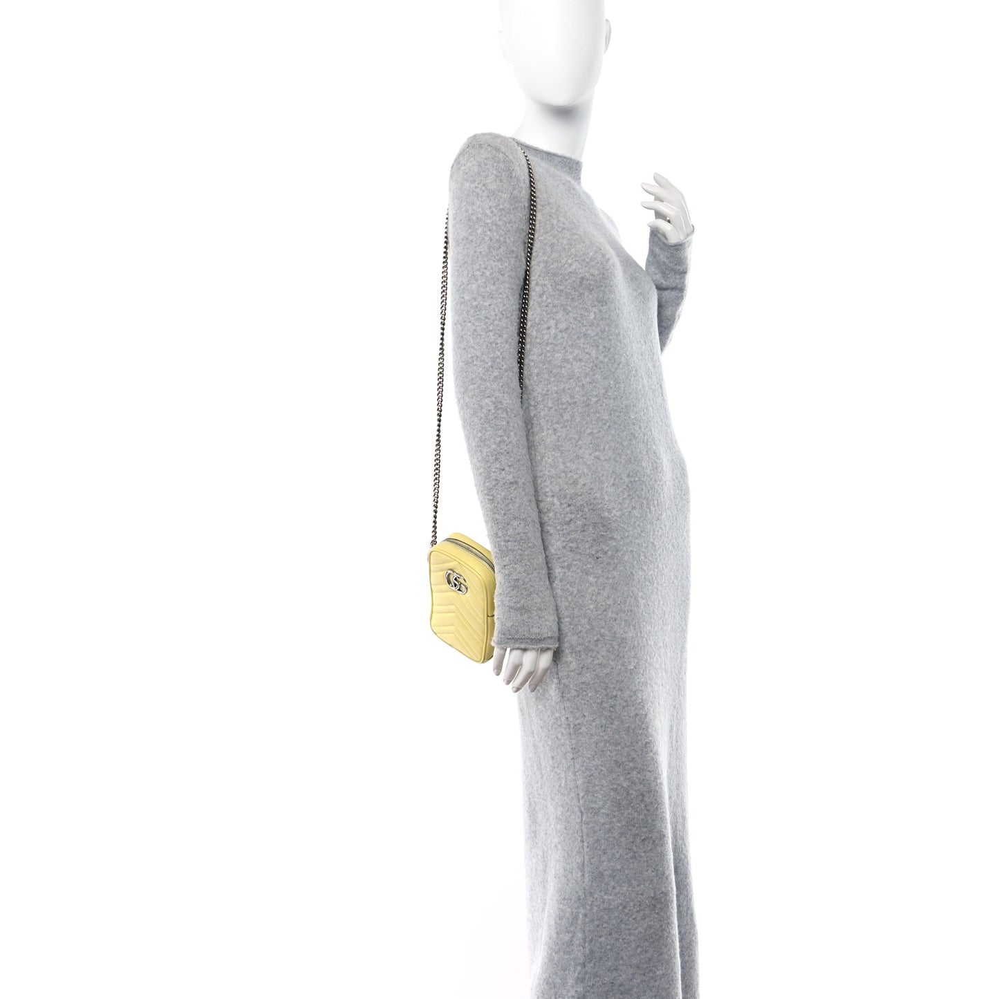 Calfskin Matelasse Mini GG Marmont Crossbody Bag Banana