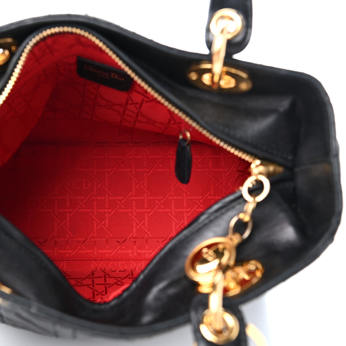 Lambskin Cannage Medium Lady Dior Black