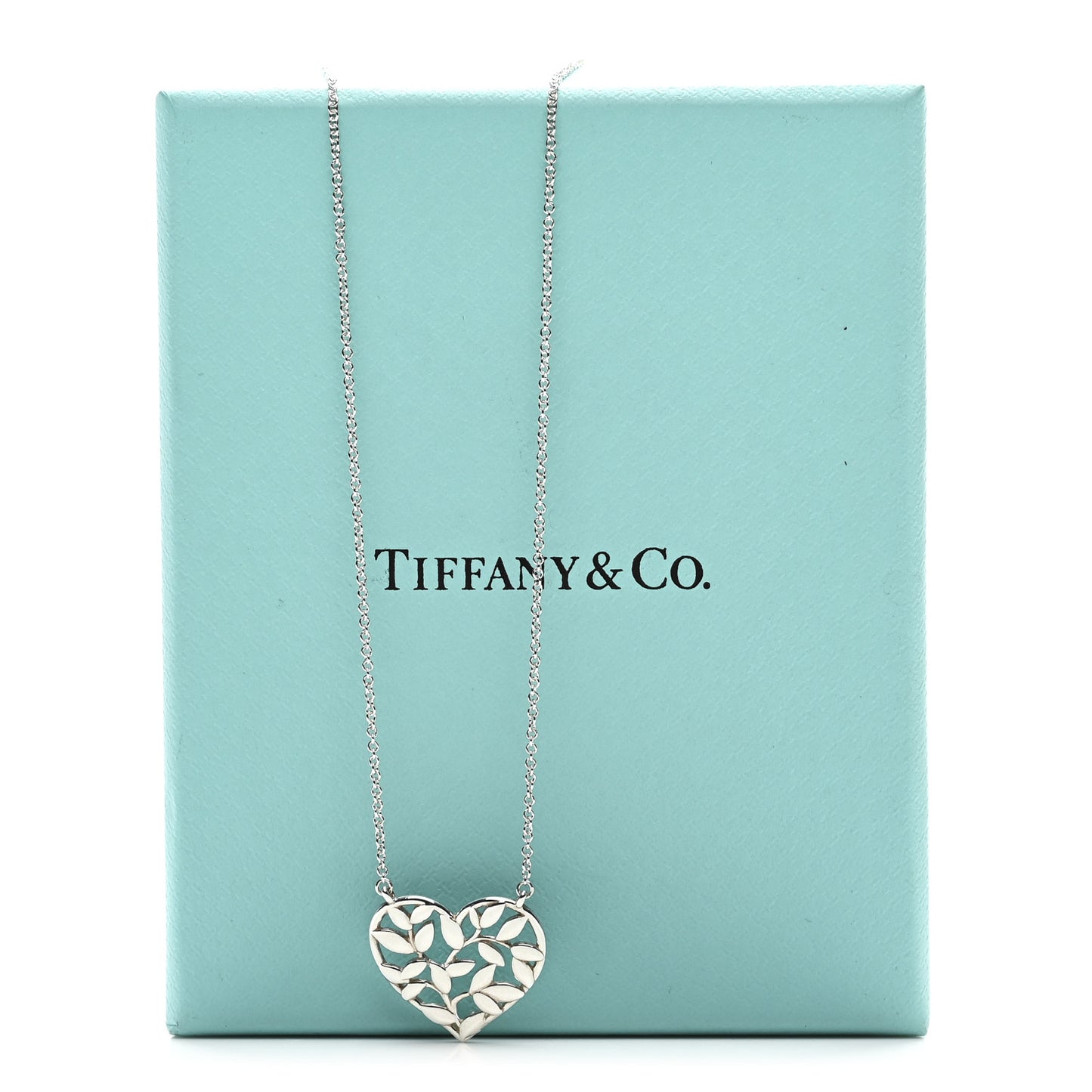 Sterling Silver Paloma Picasso Olive Leaf Heart Pendant Necklace