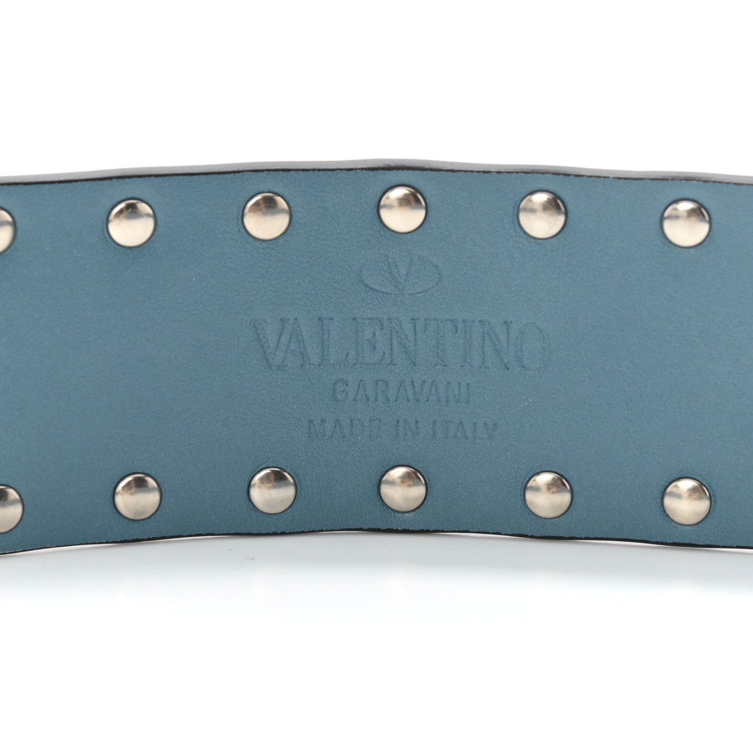 Valentino Garavani Nappa Rockstud Spike Shoulder Strap Blue 4 of 4