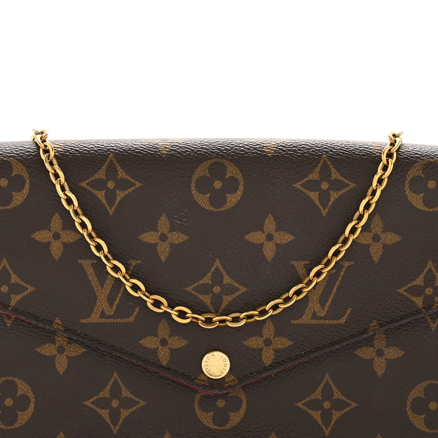 Louis Vuitton Monogram Pochette Felicie Chain Wallet Fuchsia 10 of 16