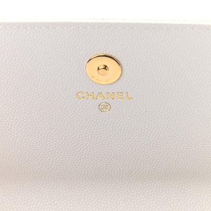 Chanel Caviar Quilted Pocket Twins Clutch With Chain White 6 of 12