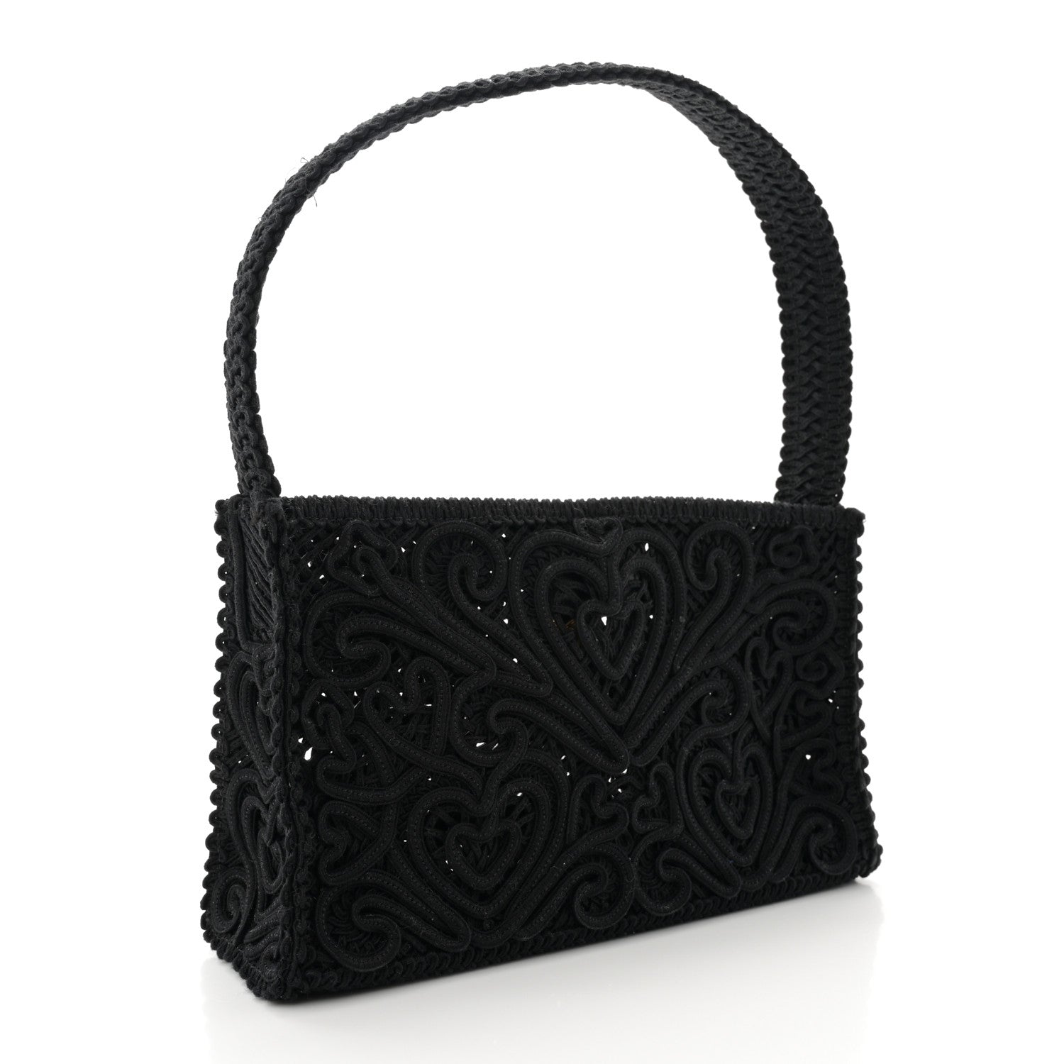 Dolce & Gabbana DOLCE GABBANA Cordonetto Lace Shoulder Bag Black 3 of 10