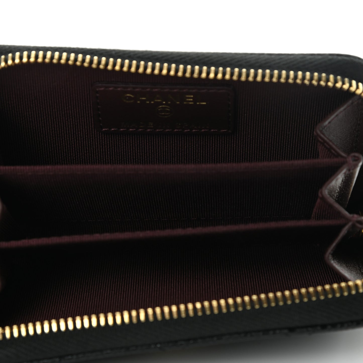 Caviar Quilted Zip Coin Purse Black