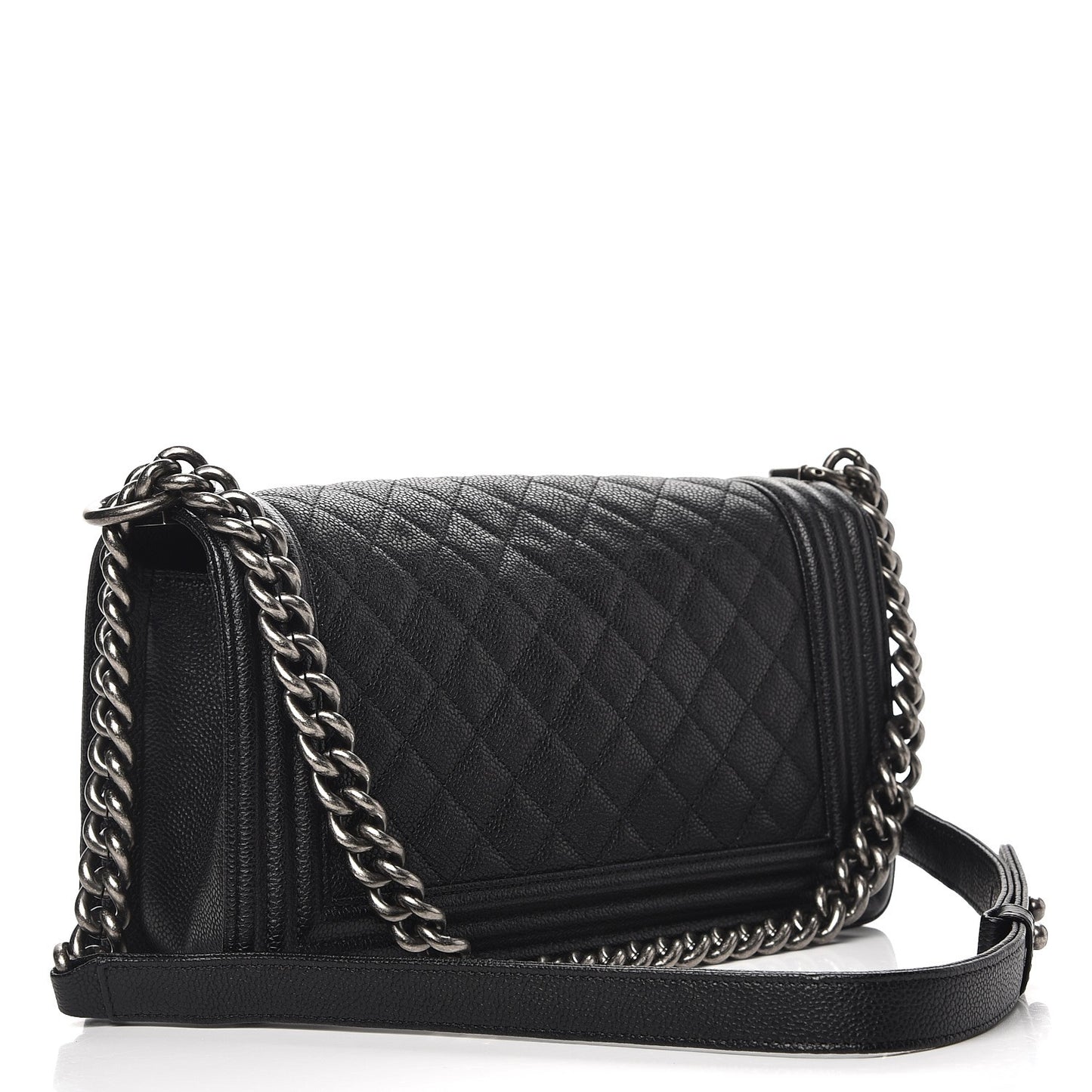 Caviar Quilted Medium Boy Flap Black