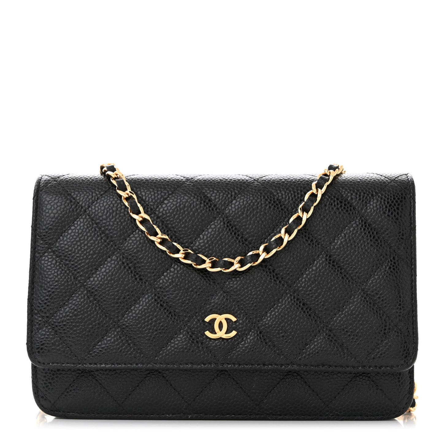 Caviar Quilted Wallet On Chain WOC Black