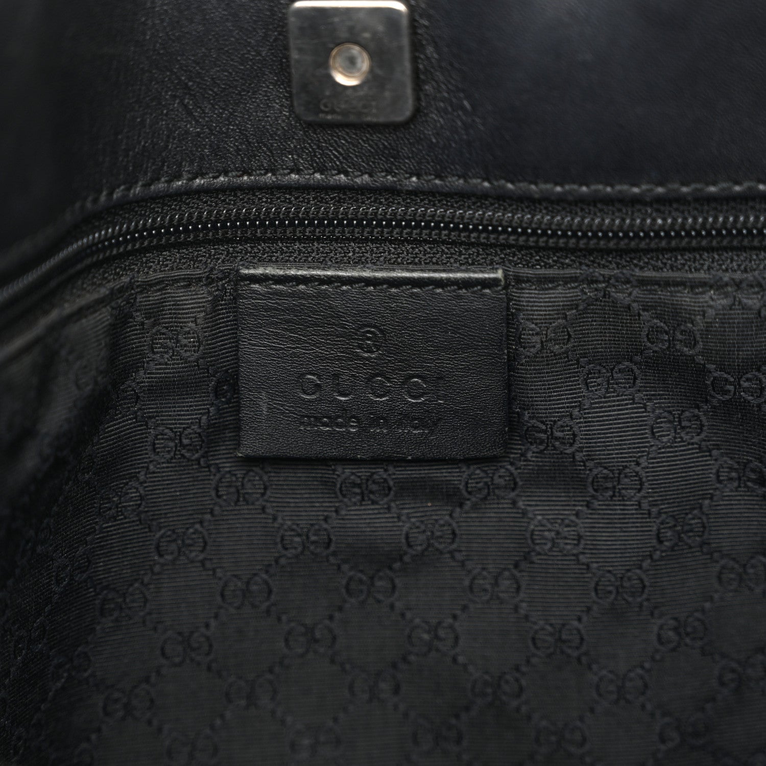 Gucci Denim Calfskin Web Tote Black 6 of 13