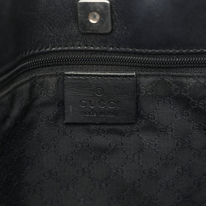 Gucci Denim Calfskin Web Tote Black 6 of 13