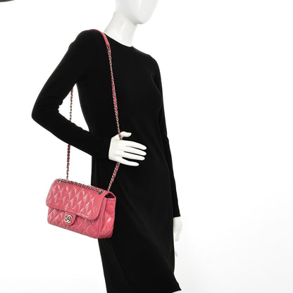 Chanel Patent Quilted Large Coco Shine Flap Pink 2 of 7