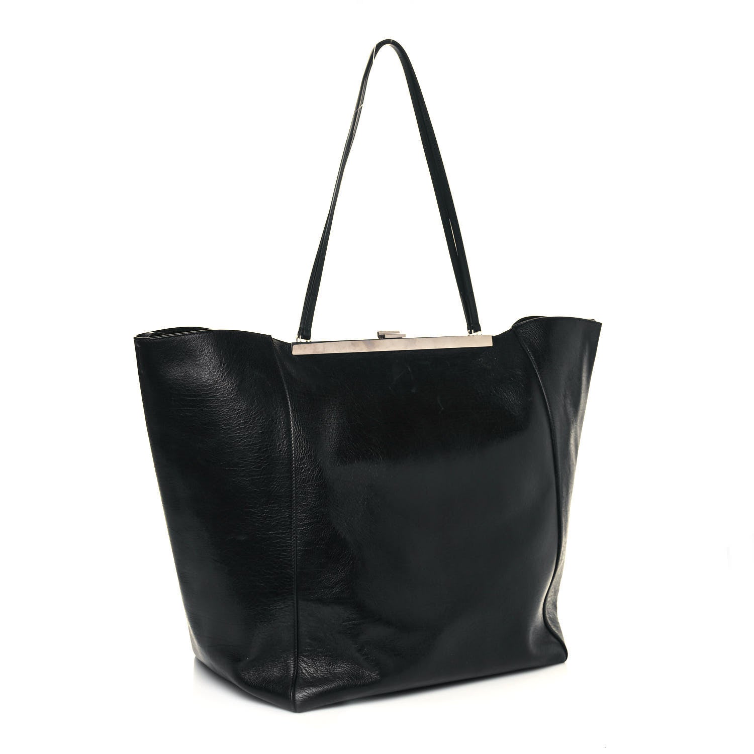 Celine Calfskin Large Clasp Cabas Black 3 of 19