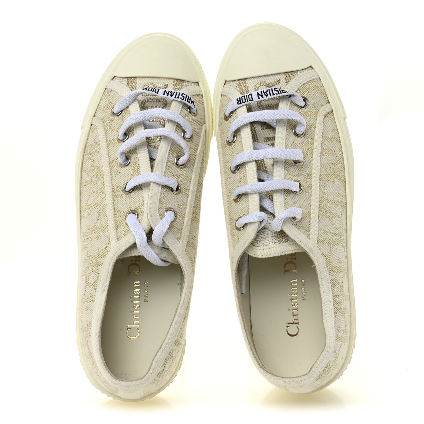 Canvas Oblique Walk'N'Dior Low Top Sneakers 37 Pale Gold