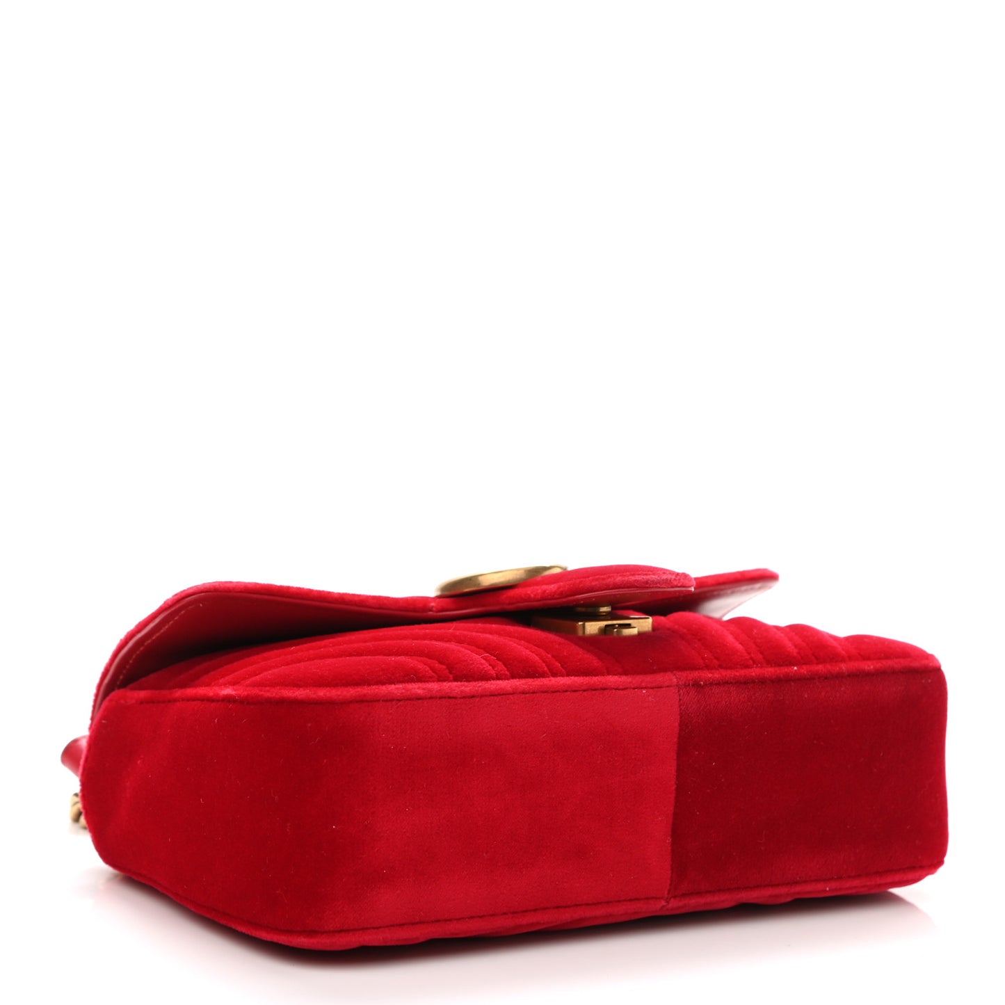 Velvet Matelasse Mini GG Marmont Shoulder Bag Hibiscus Red