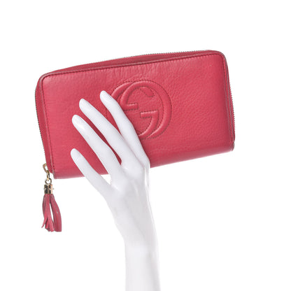 Gucci Pebbled Calfskin Soho Zip Around Wallet Pink 2 of 14