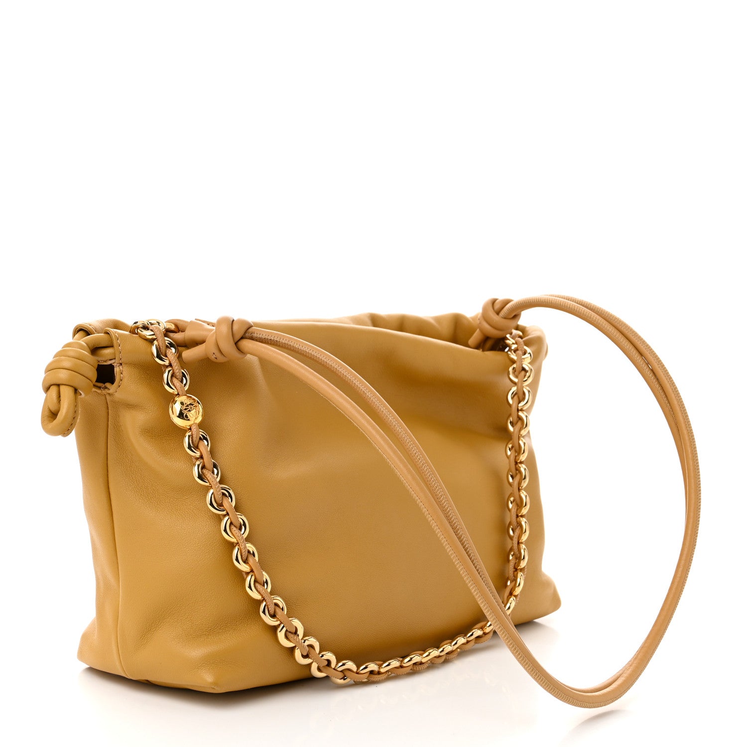 Loewe Mellow Nappa Medium Donut Chain Flamenco Knot Clutch Sahara 3 of 10